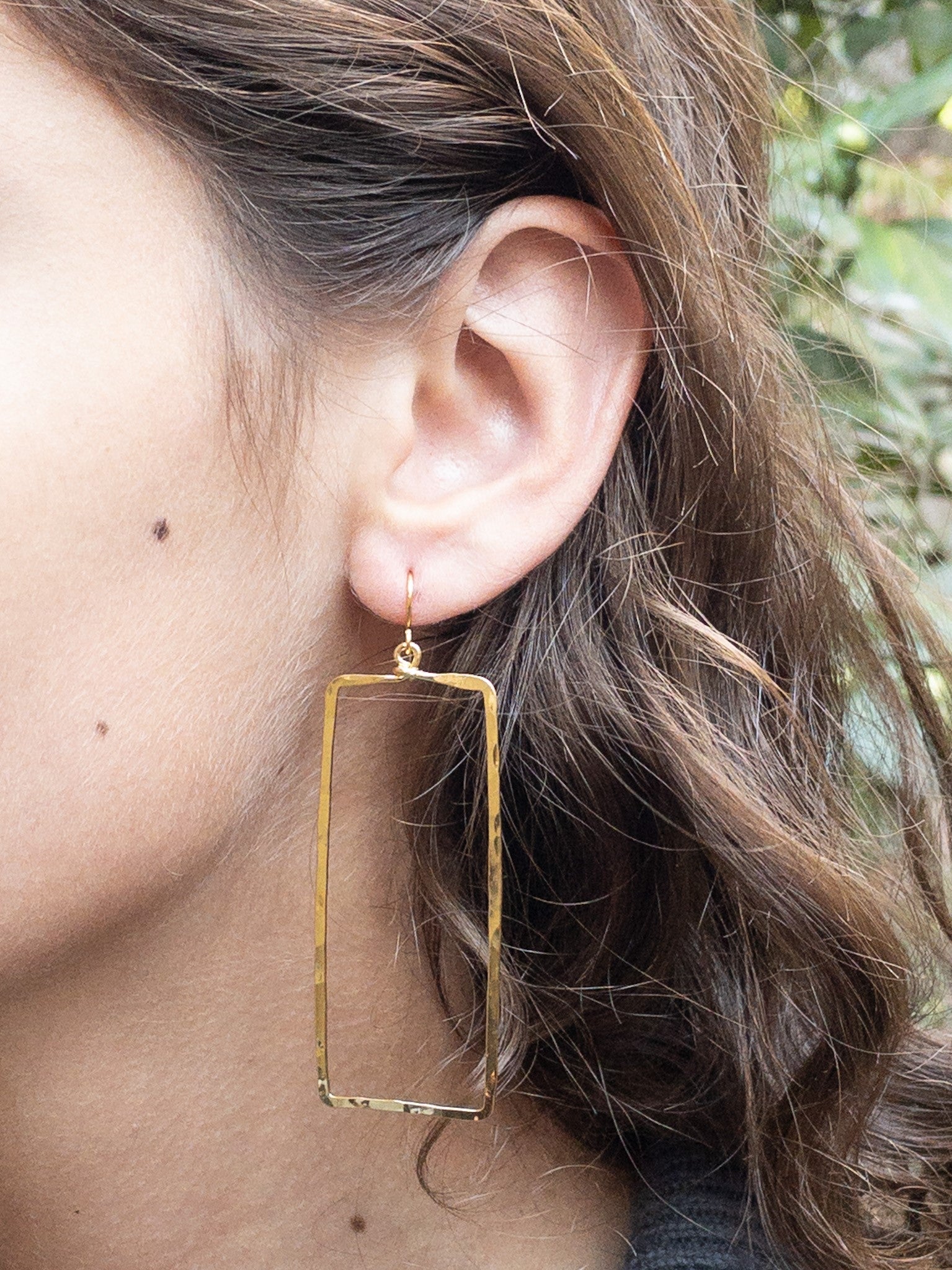 Hammered Gold Plated Rectangular 